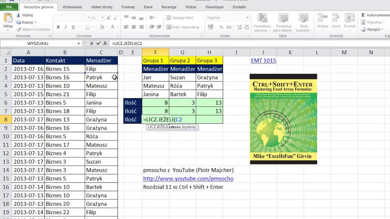 Excel - Licz z kryterium LUB - SUMA.ILOCZYNÓW & LICZ.JEŻELI - sztuczki #39