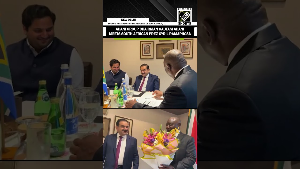 Adani Group Chairman Gautam Adani meets South African President Cyril Ramaphosa in Delhi