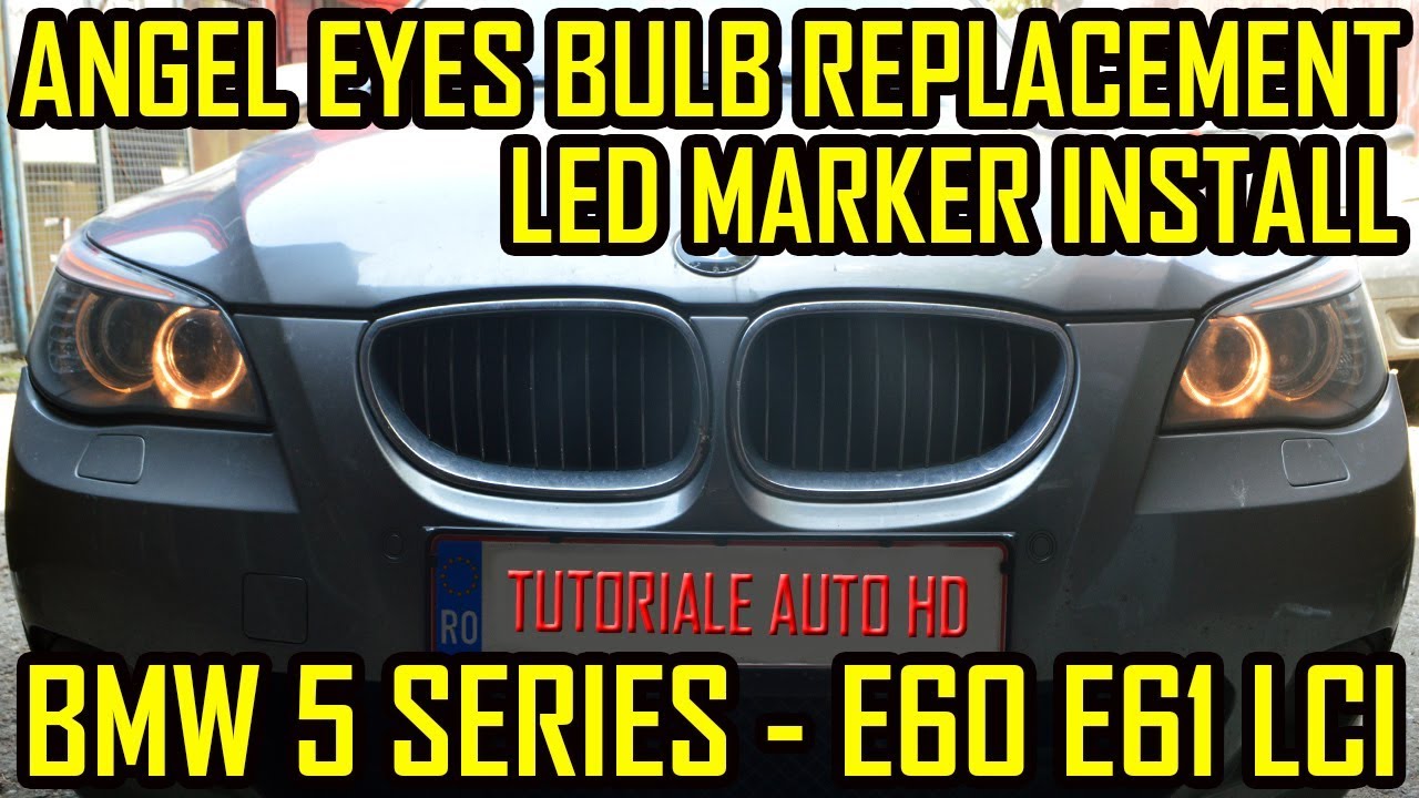 BMW E60 E61 Angel Eyes Bulb Replacement / Led Marker Install H8 LCI Headlight