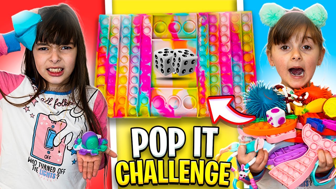 Jogo do pop it Challenge - trocando FIDGET TOYS | Jéssica Godar E Laurinha E Helena E Gabriel