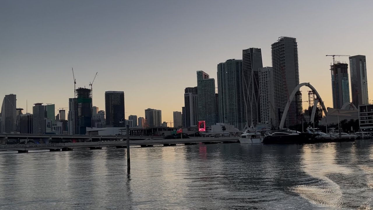 Crossing Miami Bay by Venetian Islands by boat #miami #venetian 