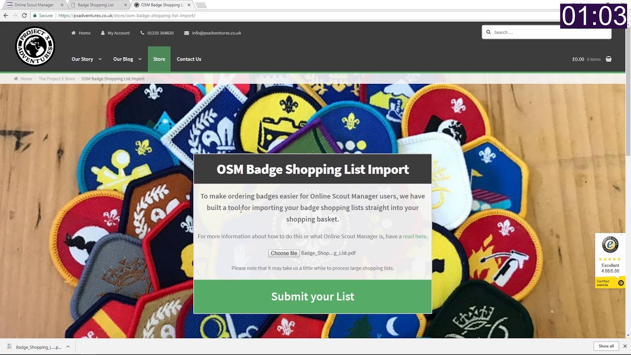 Order your scout badges in less than 2 minutes!