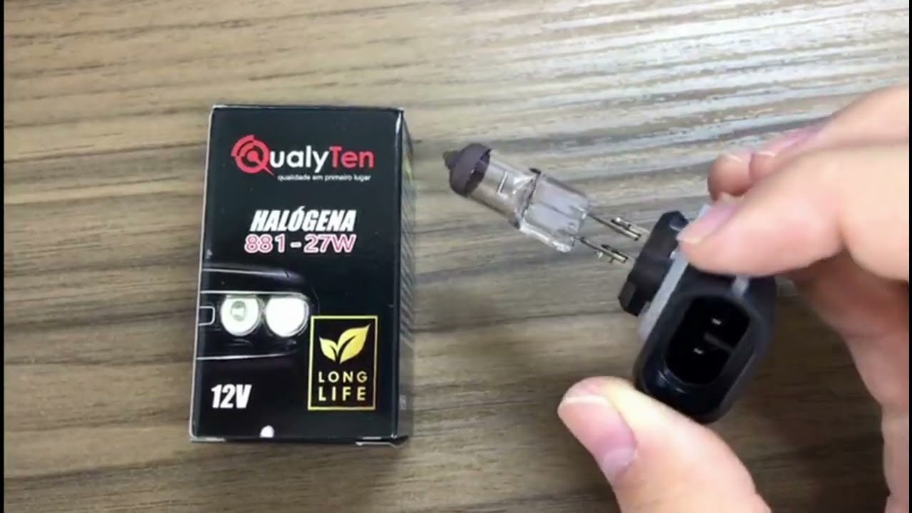 LAMPADA AUTOMOTIVA HALOGENA QUALYTEN H-27 27W 12V 881
