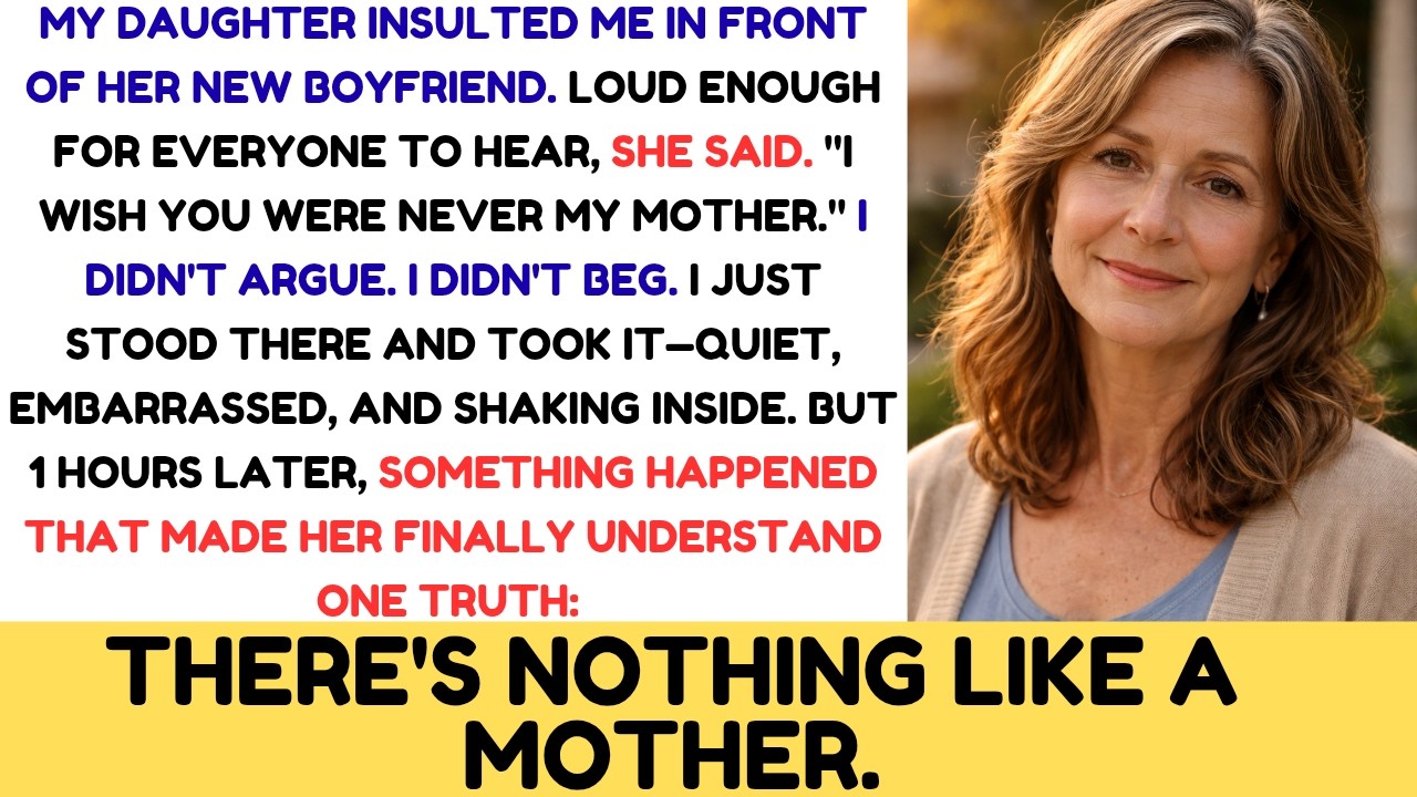 MY DAUGHTER HUMILIATED ME IN FRONT OF HER BOYFRIEND—1 HOUR LATER, SHE  THERE’S NOTHING LIKE A MOTHER