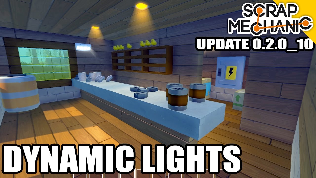 DYNAMIC LIGHTS AND NEW TEXTURES, Scrap Mechanic New Engine update 10 | Winter Update