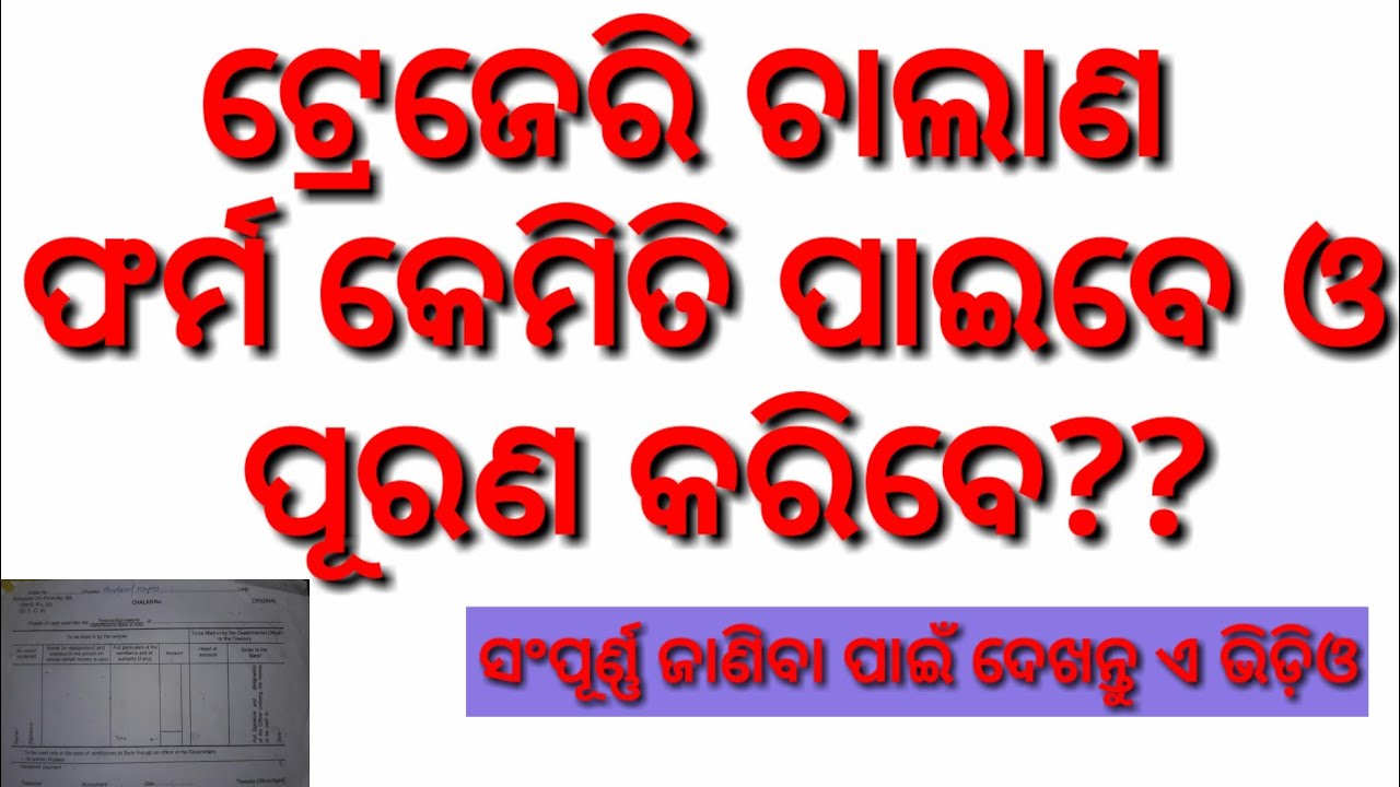 How to Fill up Offline Treasure Challan Form in Odisha//Helper of Odisha//Odia