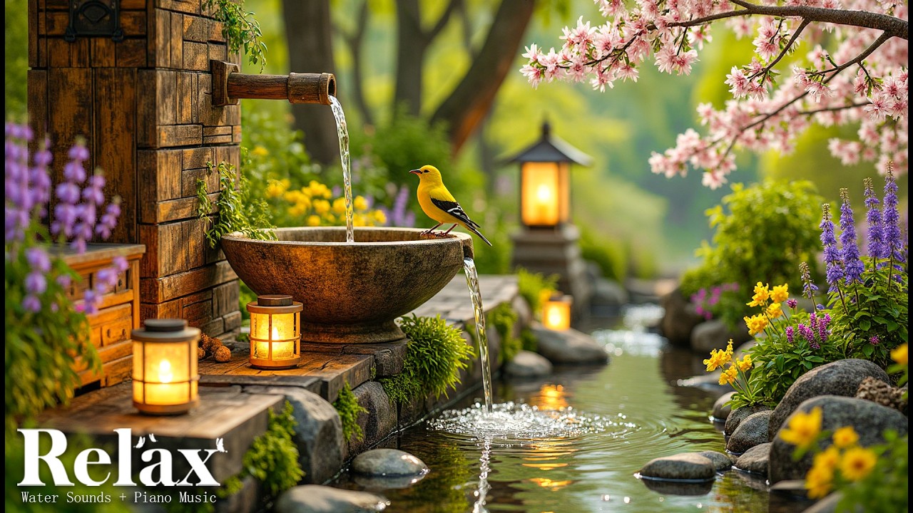 Успокаивающая музыка для сна + звуки бамбуковой воды 🌿 Спокойствие ума и тела, снятие тревоги, глуб