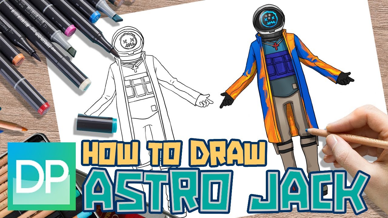 [DRAWPEDIA] HOW TO DRAW ASTRO JACK from FORTNITE - STEP BY STEP DRAWING TUTORIAL