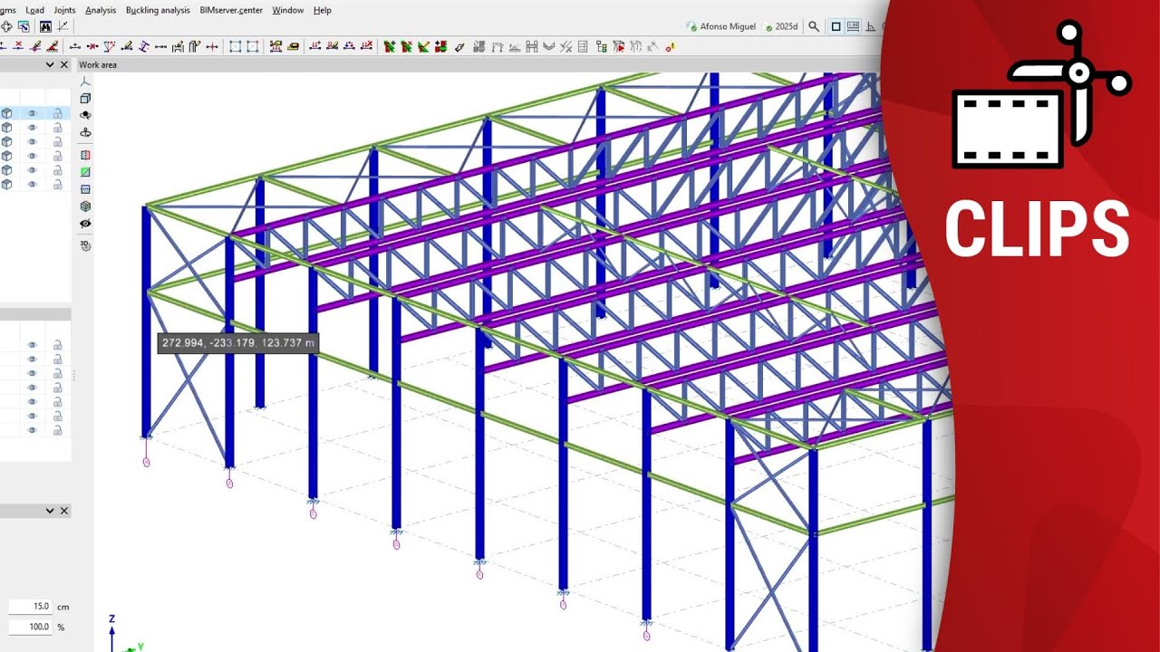 Interoperability between StruBIM Steel and CYPE 3D: new options for labels, grids, and node import