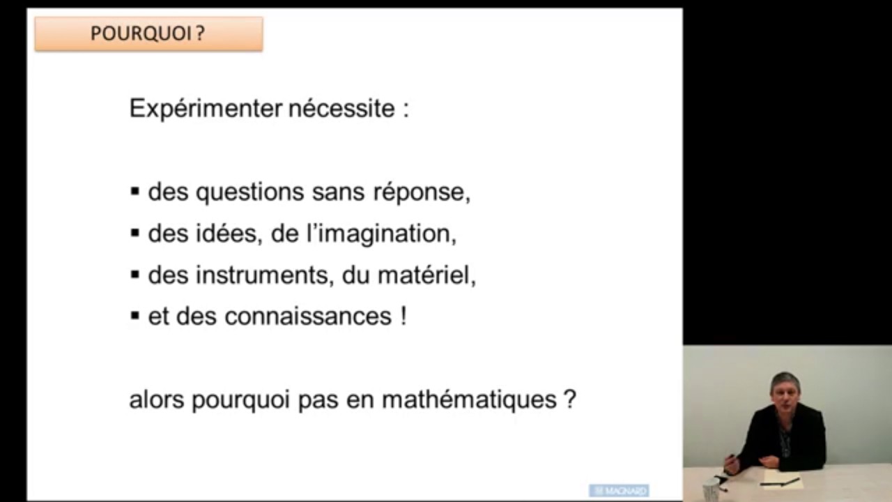 Manipuler et expérimenter en mathématiques : pourquoi expérimenter en mathématiques ?