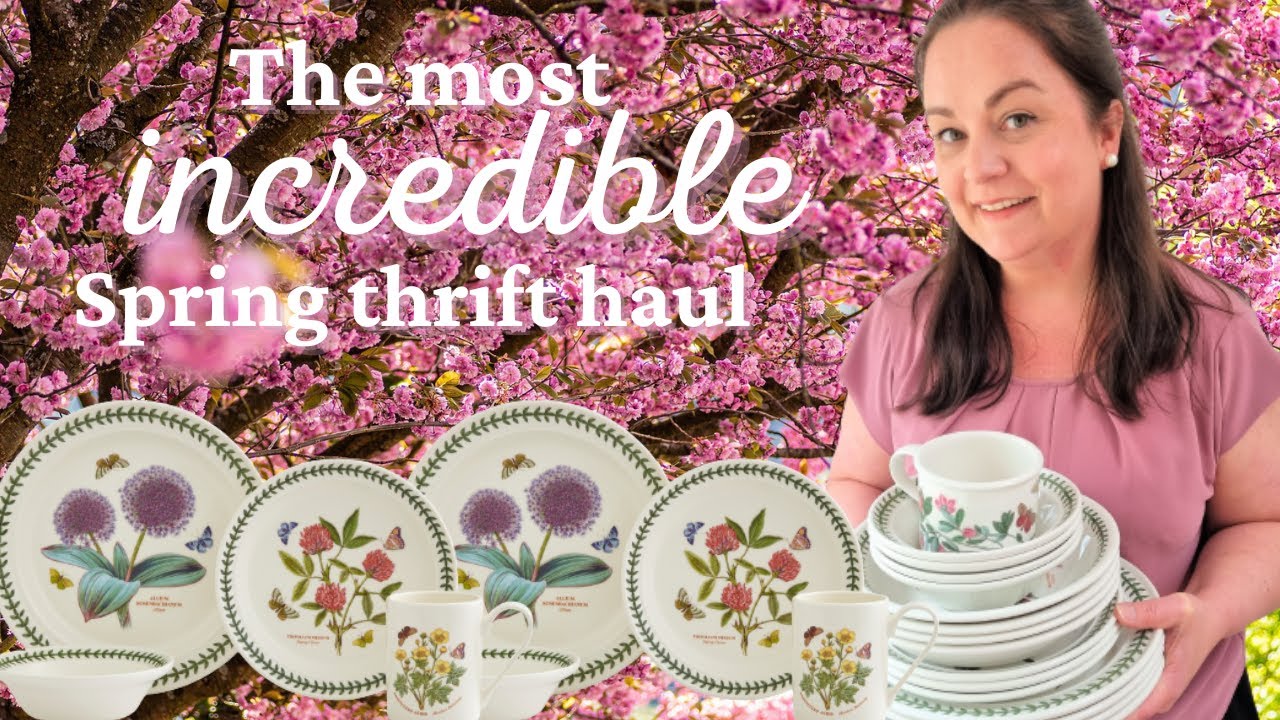 INCREDIBLE Spring thrift haul | Portmeirion Botanic Gardens | cottagecore | romanticizing dinner
