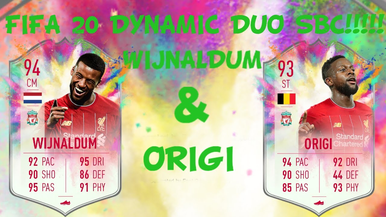 FIFA 20 DYNAMIC DUO SBC WIJNALDUM & ORIGI PLAYER REVIEW!!!