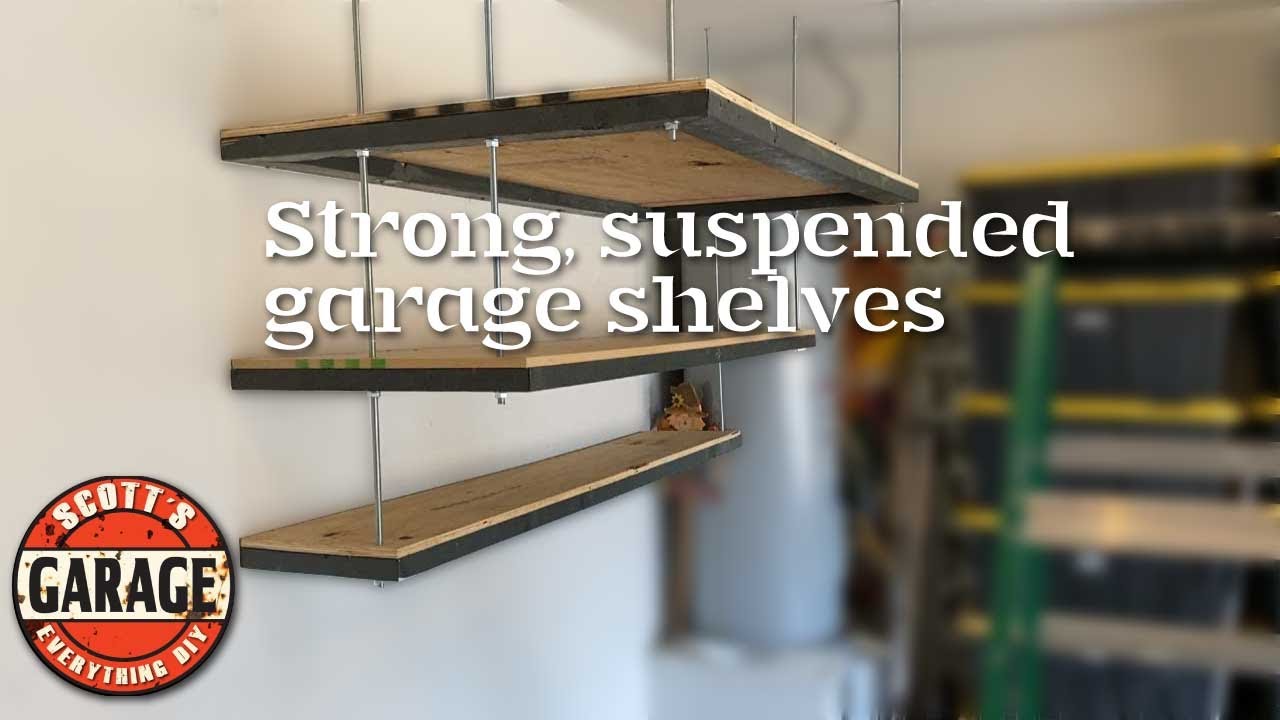 DIY: How to Make Super Strong, Suspended, Staggered Overhead Garage Shelves Using Threaded Rods