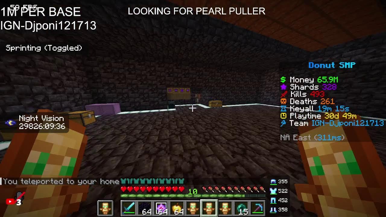 Donut Smp live 1m per base