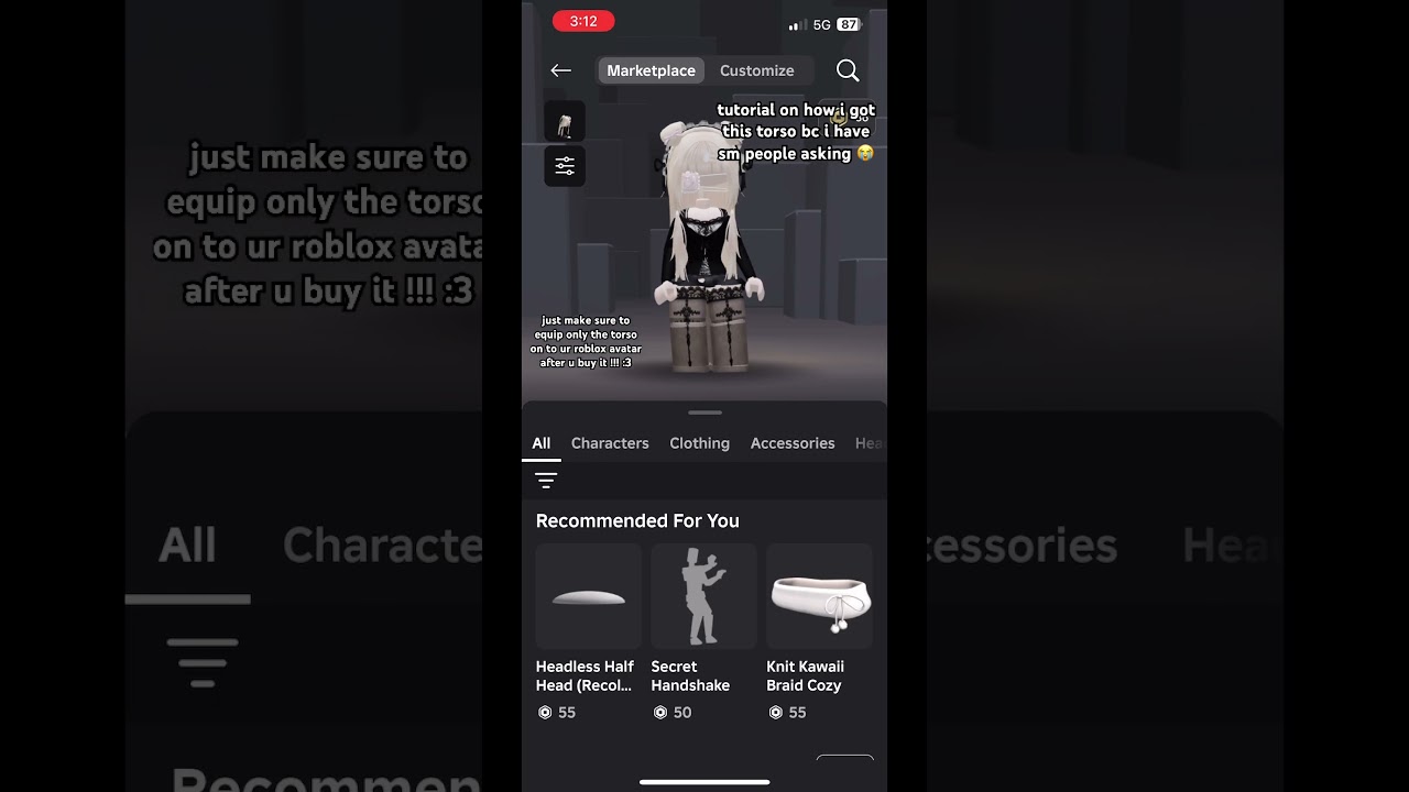 tutorial on how to get a snatched torso on roblox 🎀 (requested.) #tutorial #roblox #helpful