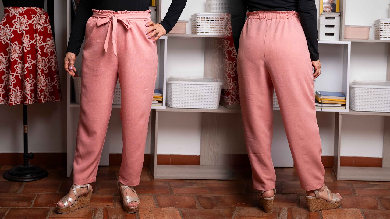 Cómo hacer un Pantalón con bolsillos SIN MOLDE y sin cremallera | How to sew pants