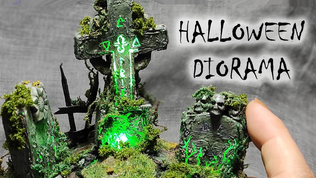 DIY MINIATURE DIORAMA SET | HAUNTED CEMETERY 💀