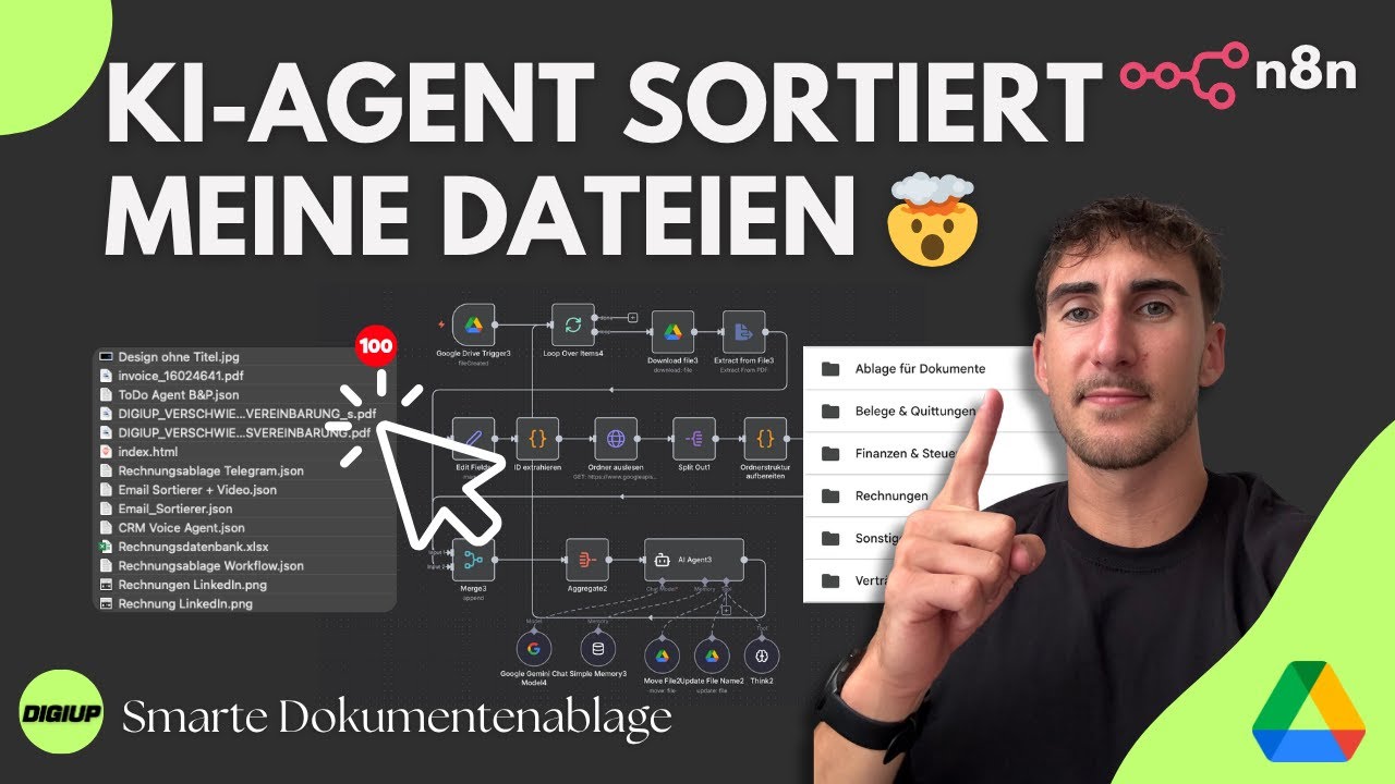 Dokumentenablage mit KI-Agent in n8n &ndash; komplett automatisiert (Google Drive + Gemini)