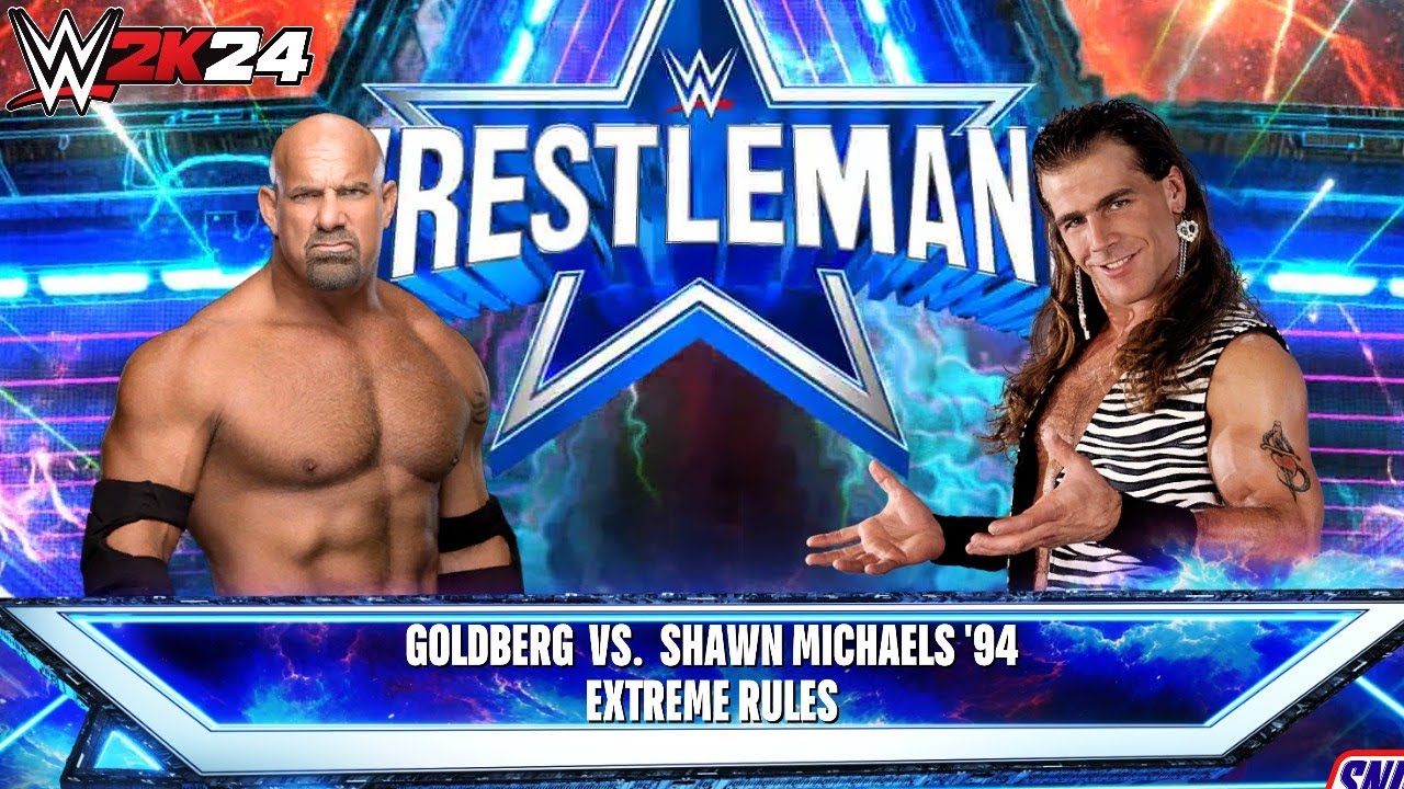 WWE 2k24 - Goldberg vs Shawn Michaels '94: Extreme Rules Match at Wrestlemania 