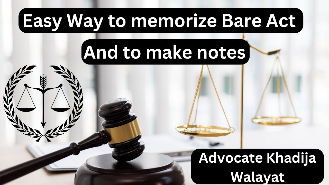 how to memorize bare acts|how to make notes from a bare act|bare act kaise padhte hain