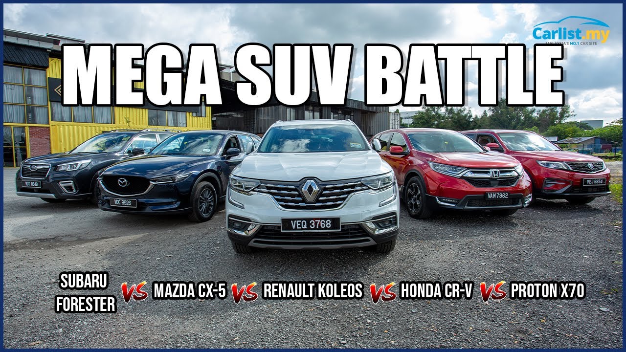 Битва внедорожников: Renault Koleos против Honda CR-V против Mazda CX-5 против Proton X70 против ...