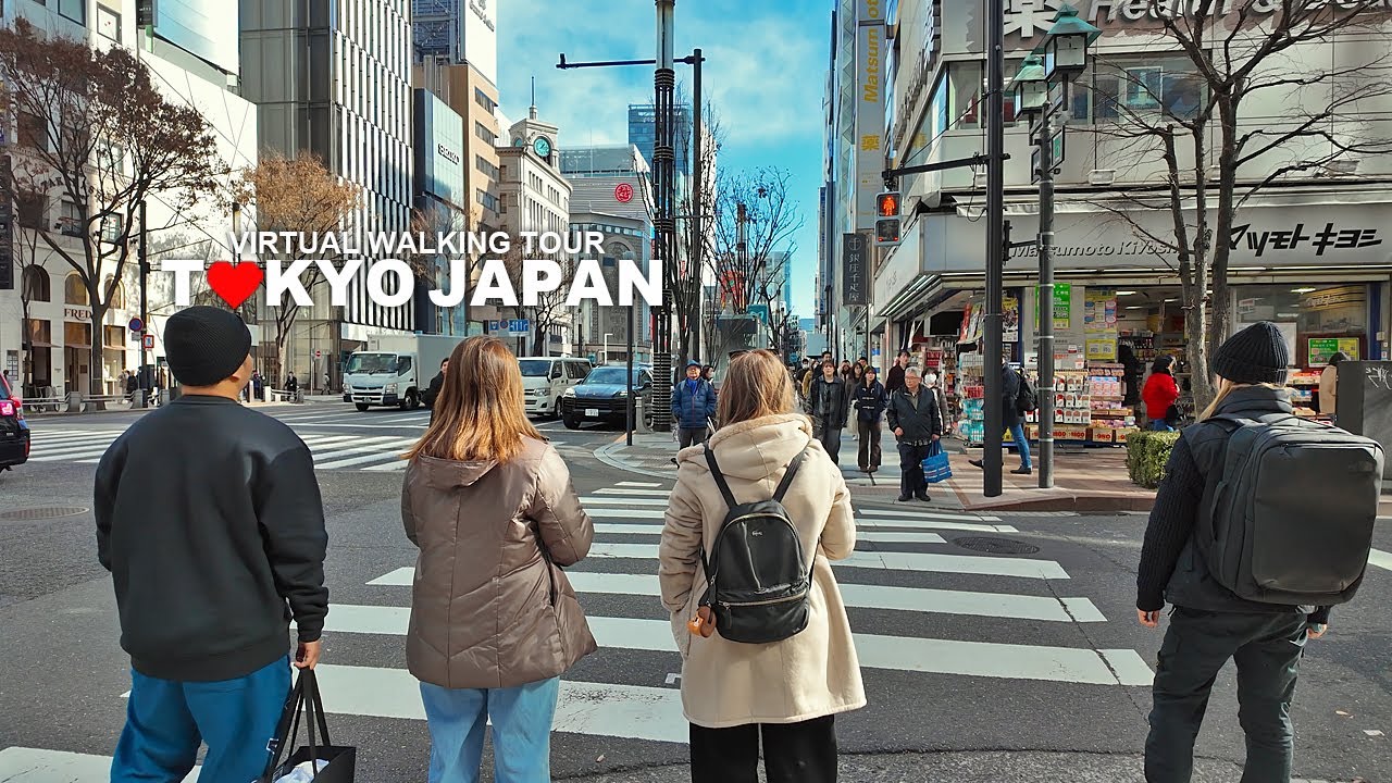 Tokyo Japan, Walking Tour Ginza and Shinbashi, Chuo City, Travel, 4K