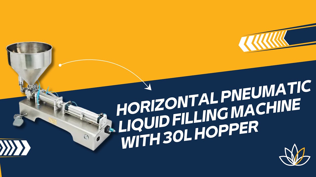 Horizontal Pneumatic Liquid Filling Machine With 30L Hopper | Brightpack