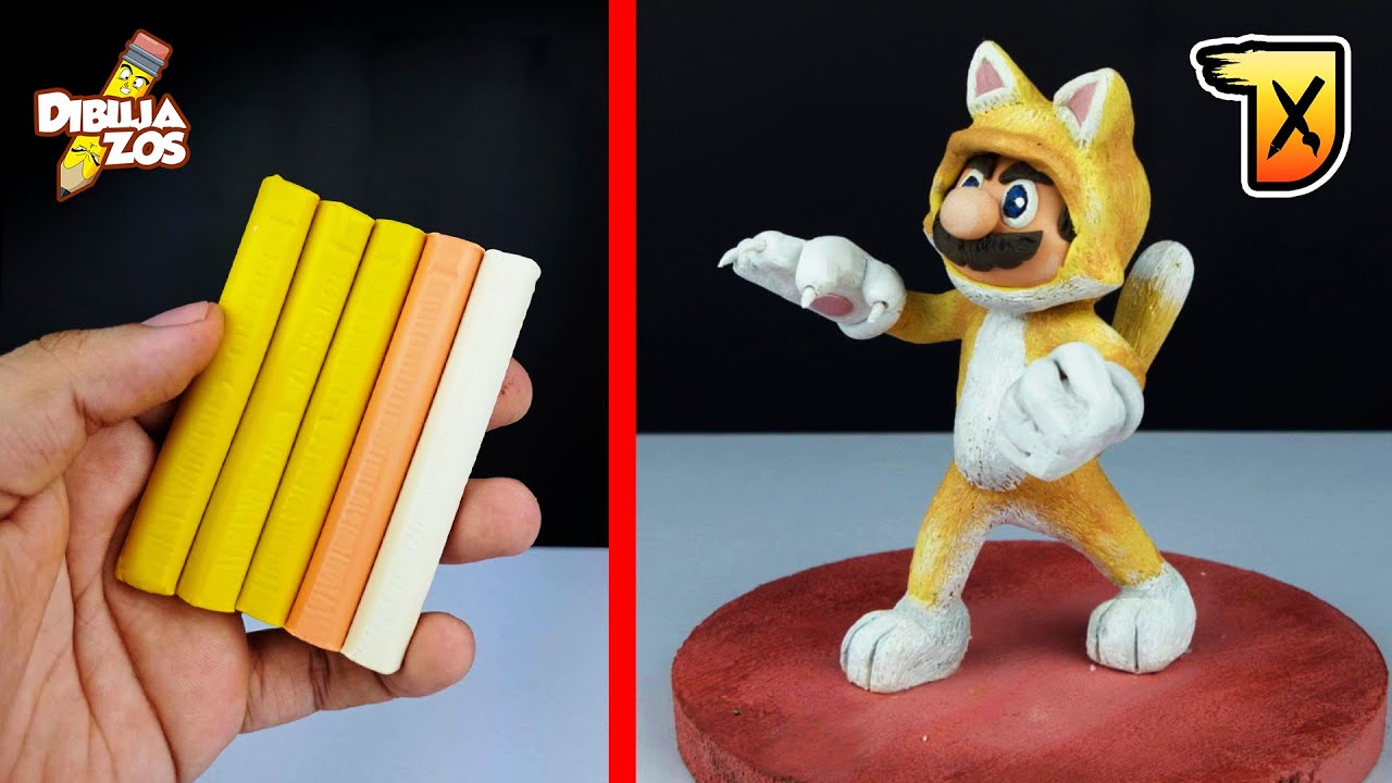 MI CUARTA ESCULTURA 🙀| COMO HACER A CAT MARIO - Plastilina Escolar -[MARIO BROS MOVIE]-Drawvengers 6