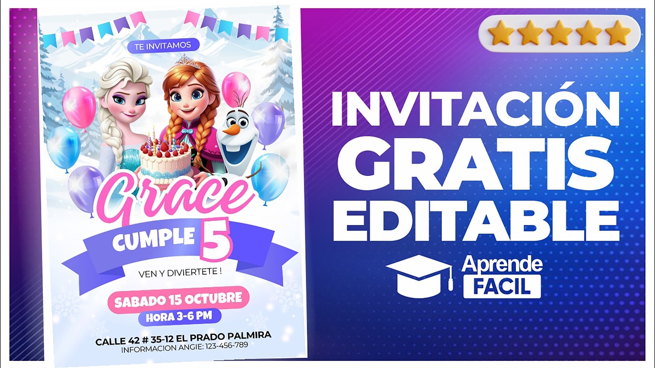 Como hacer invitacion animada de Frozen en canva