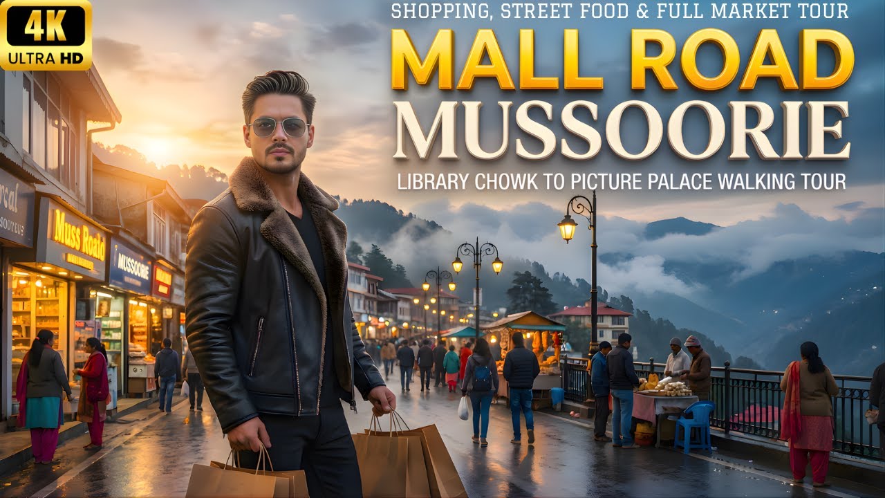 Exploring Mussoorie Mall Road at Night: Library Chowk to Picture Palace Full Walking Tour