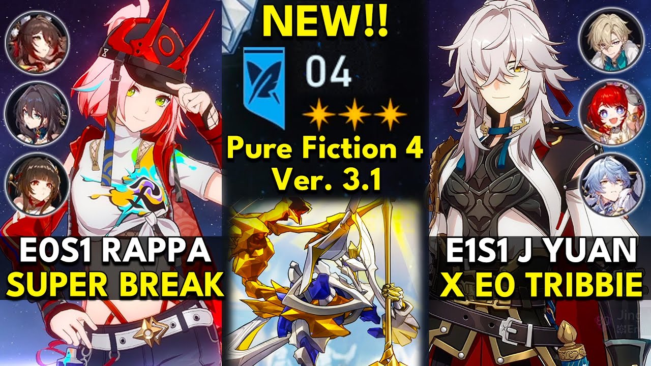 E0S1 Rappa Super Break & E1S1 Jing Yuan x Tribbie | Pure Fiction Floor 4 3 Stars | Honkai: Star Rail