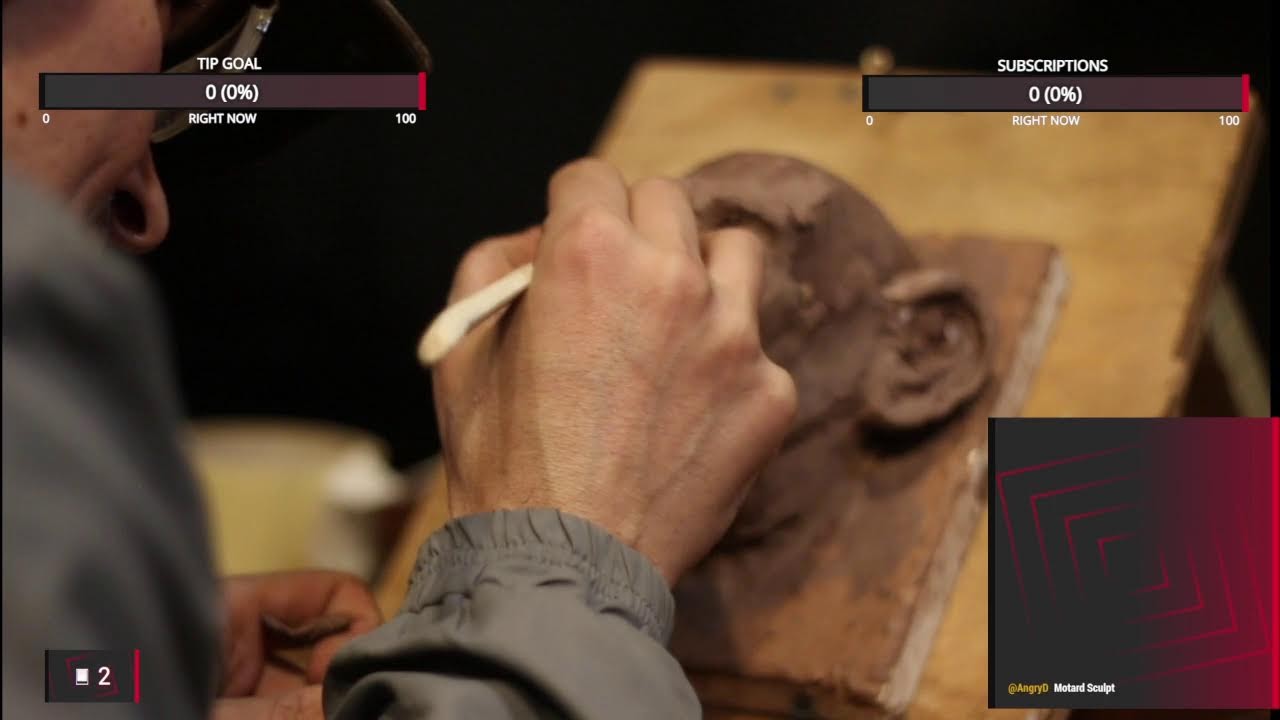 Sculpting a chimp in oil clay live