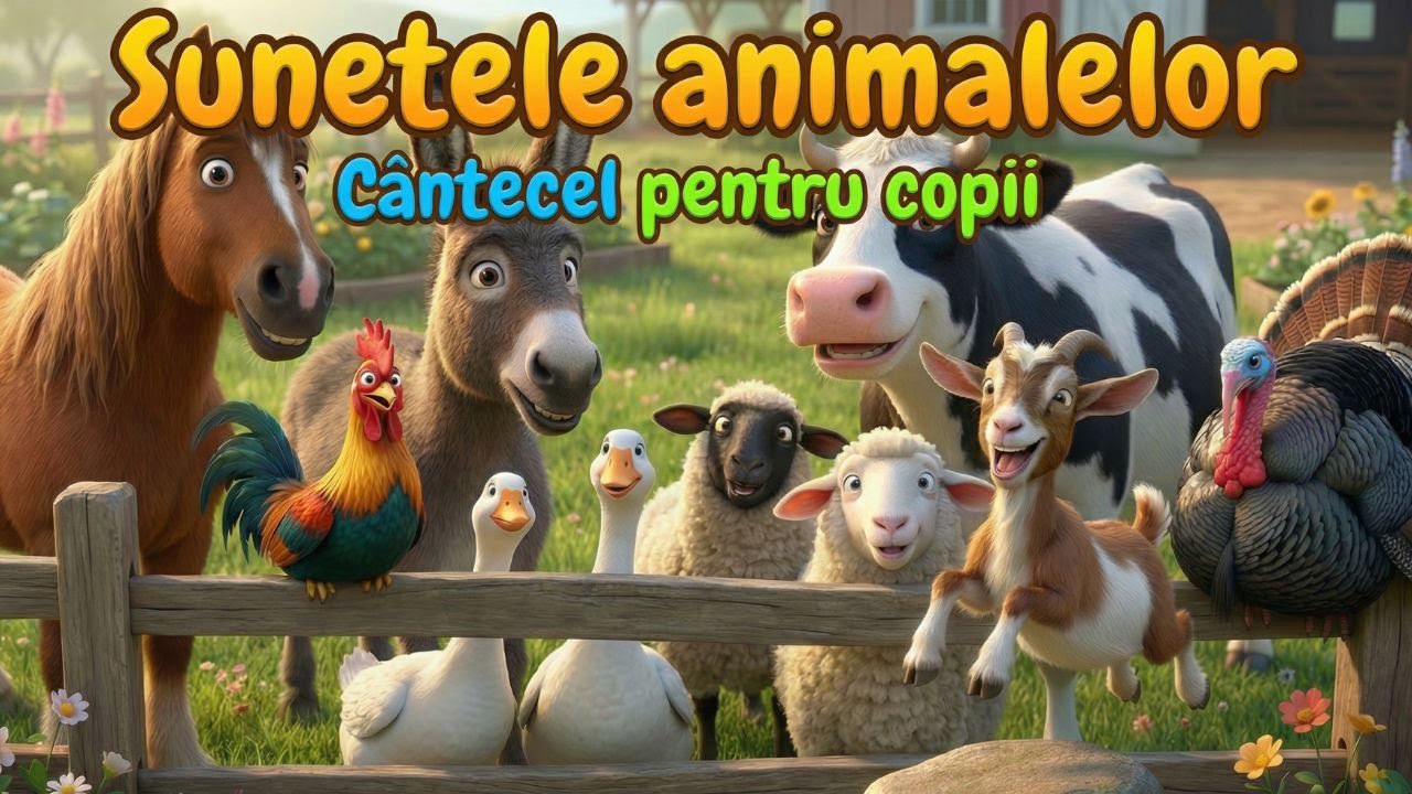 Sunetele Animalelor | Cântecel pentru copii cu animale domestice