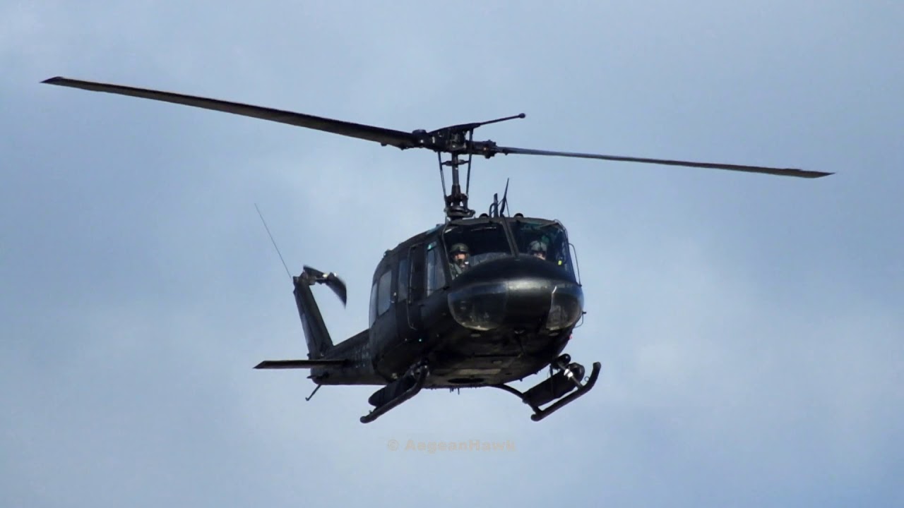 Hellenic Army Aviation UH-1H with Minister of Defense and Army Chief.