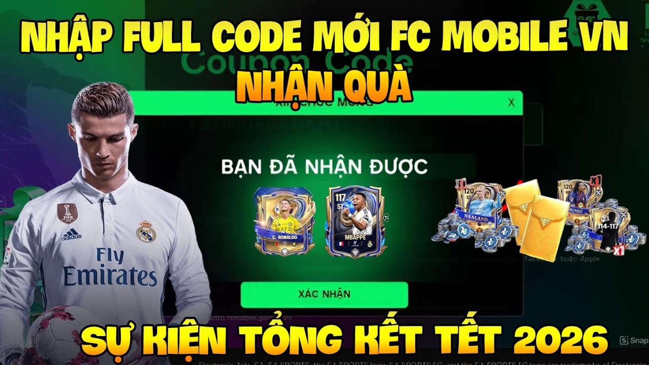 Tổng Hợp 4 Code Fc Mobile VN Mới Nhất Nhận Tết Từ Sự Kiện Tổng Kết Tết C&oacute; Gem V&agrave; Pack Cầu Thủ UTOTY