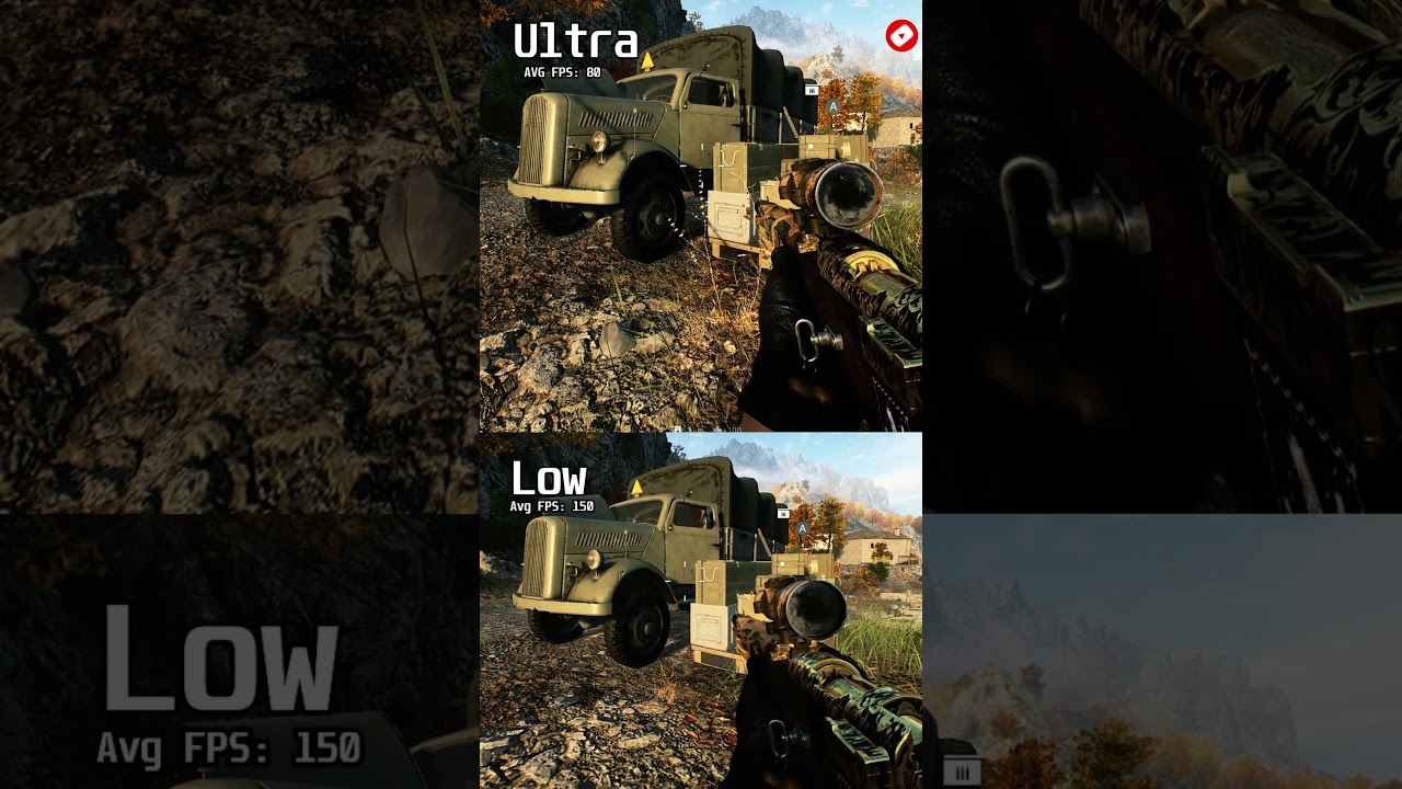 Battlefield V: Low vs Ultra settings Graphics Comparison #shorts