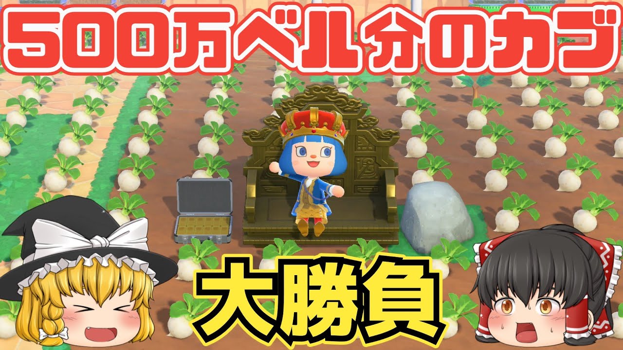 あつ森　カブを500万ベル分買って大勝負！お金持ちのふりをすればカブ価は跳ね上がるのか？【ゆっくり実況】