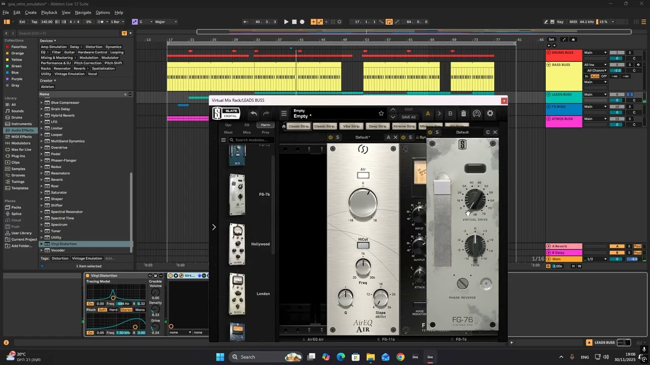 Retro Goa Experimenting With Analog Enchanting (Master, Mix  Busses) (Ableton Live) (Demo Project)