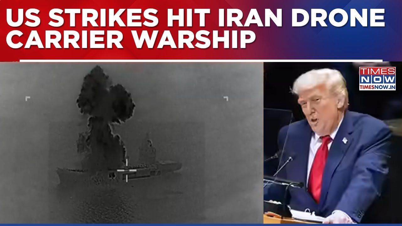 US Central Command Says Iran Naval Vessels Hit; Drone Carrier Struck, Warship Burning At Sea