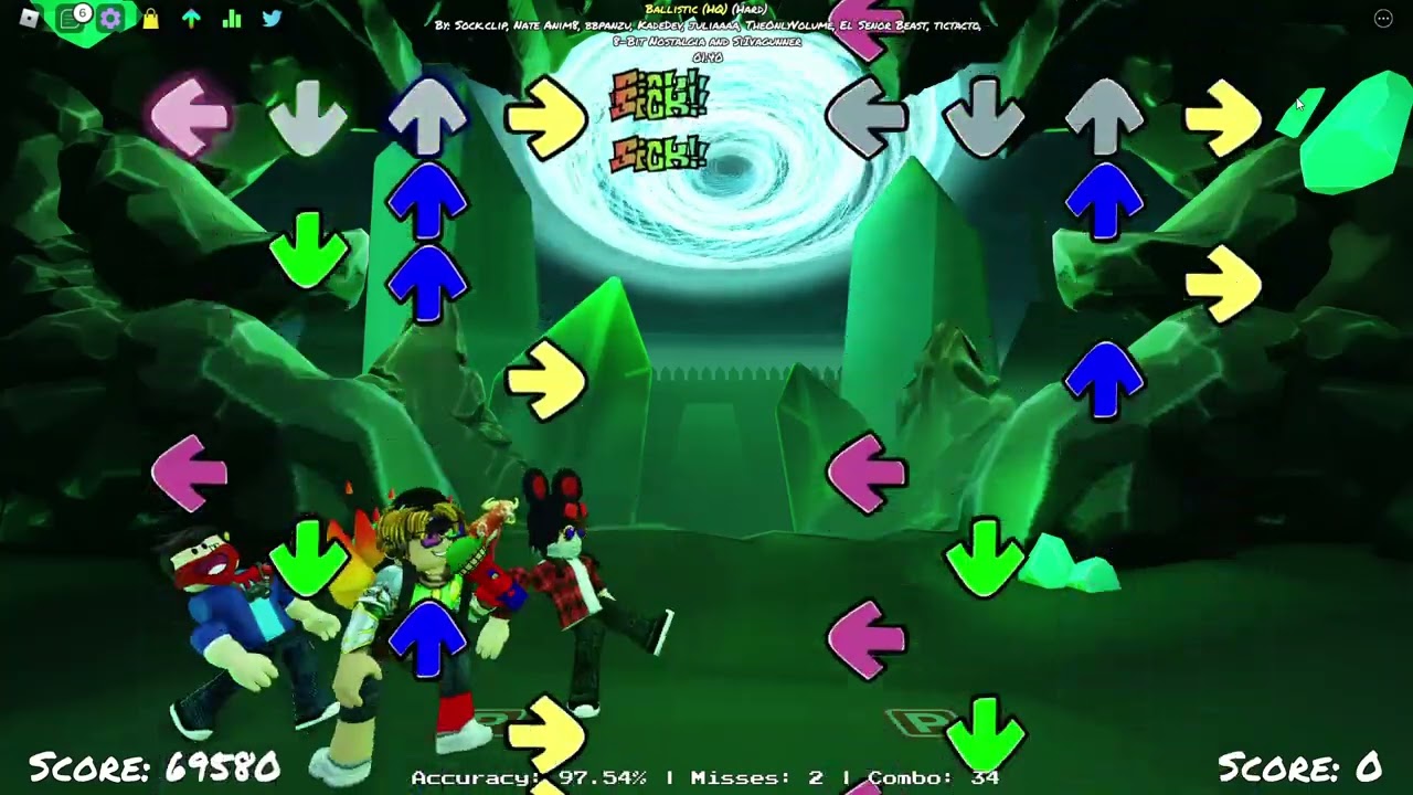 FNF Ballistic (HQ) but if I get more than 5 misses, the video ends (Funky Friday)
