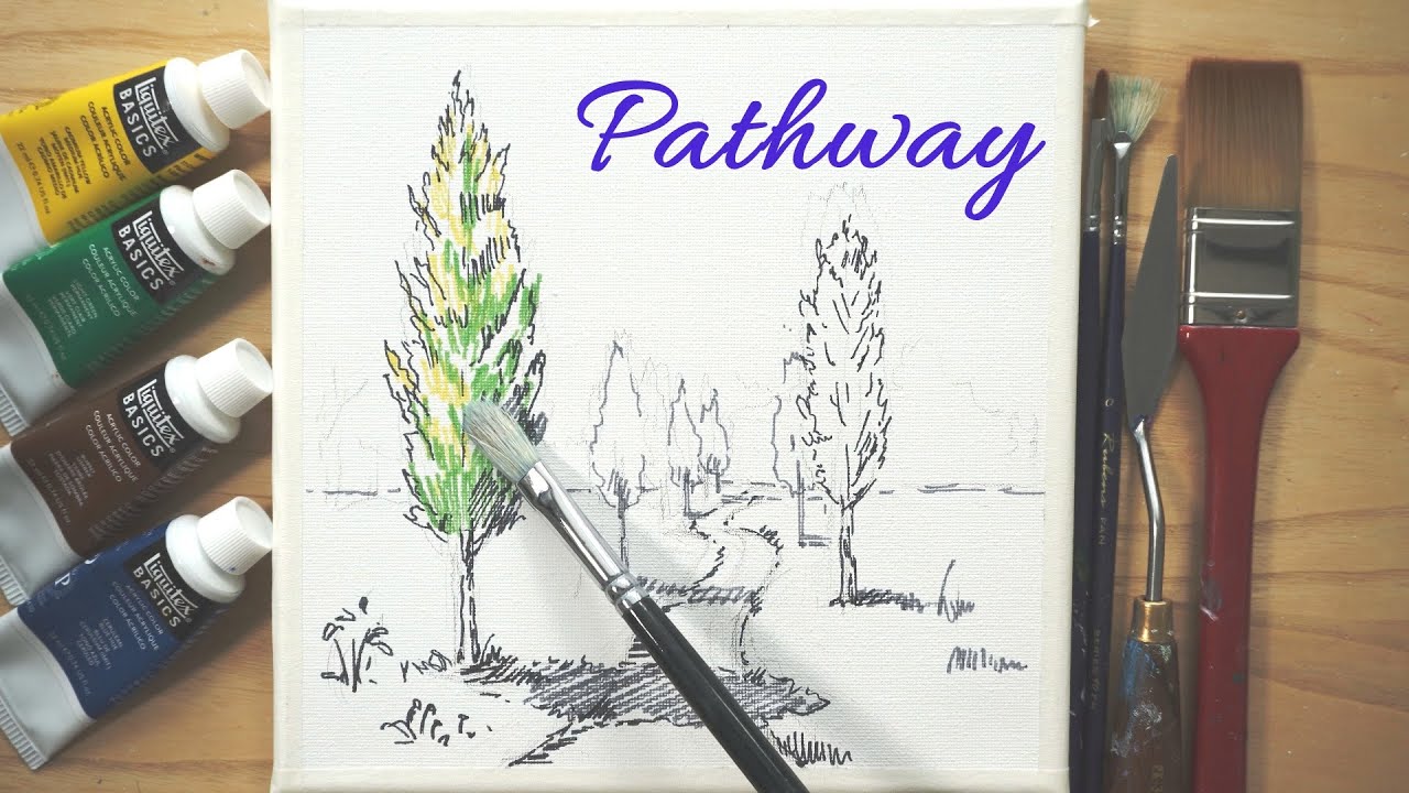 Easy acrylic painting for beginners / Pathway / Tutorial #21