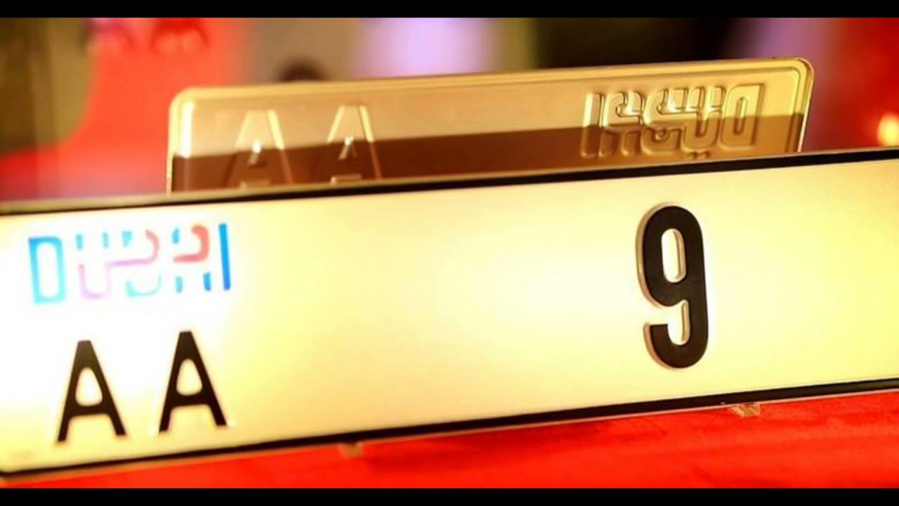 Dubai , Car plate number AA9 was sold for a record Dh38 million USD10.3 million in Dubai UAE