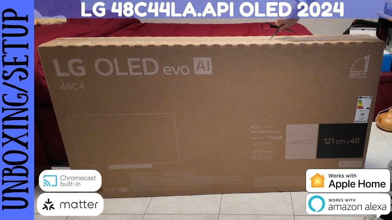 UNBOXING E PRIMA INSTALLAZIONE - LG OLED48C44LA TV 48 pollici LG OLED evo AI C4 4K HDR 2024 📺📦