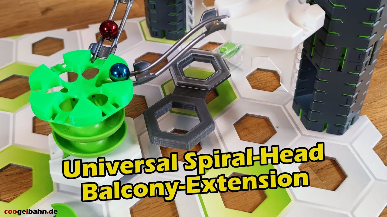 GraviTrax universeller Spiralenkopf und Balkon Erweiterung :: Neue Teile aus dem 3D-Drucker