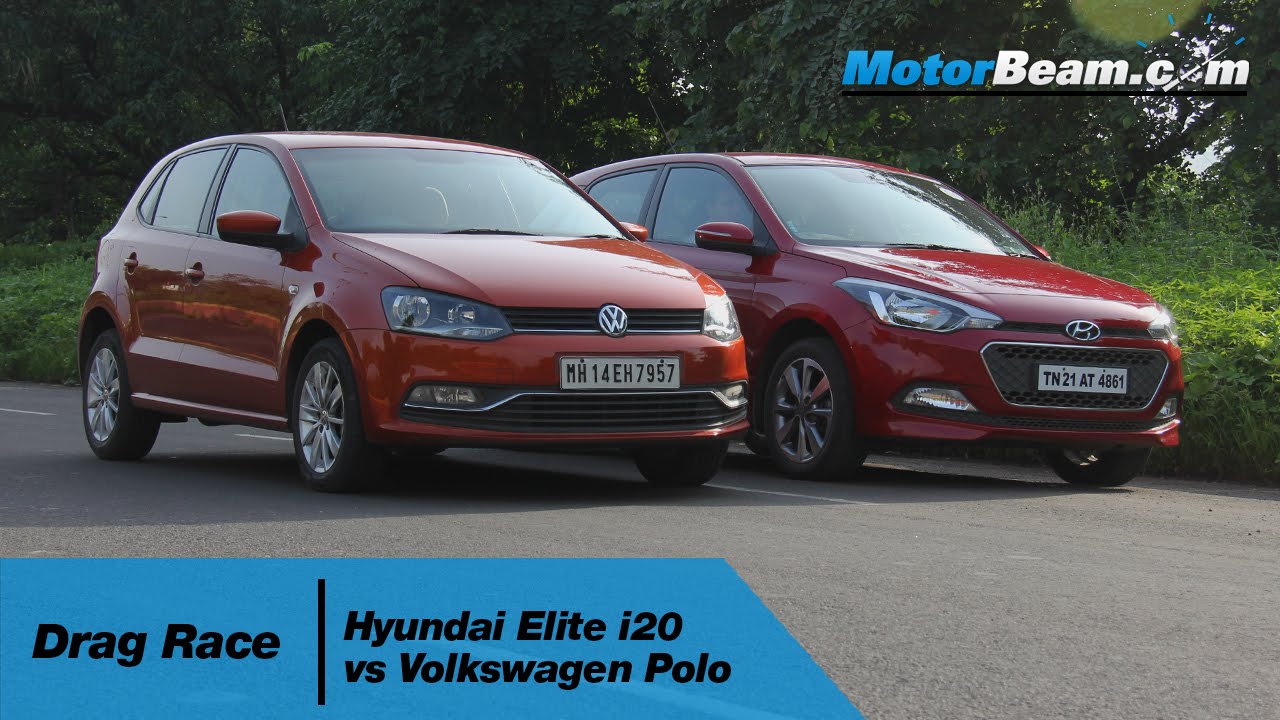Hyundai Elite i20 vs Volkswagen Polo - Drag Race | MotorBeam