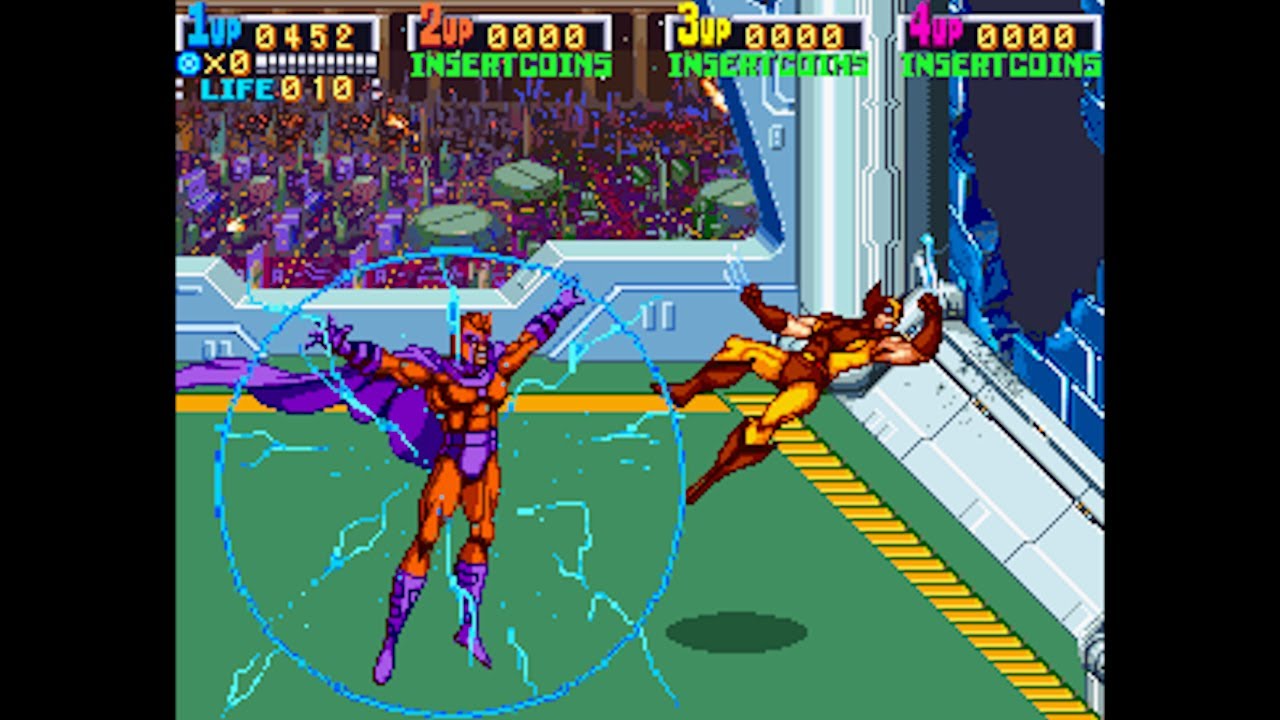 X-Men (Konami Arcade): Stage 8 (Wolverine, No Items): Magneto Final Boss & Ending