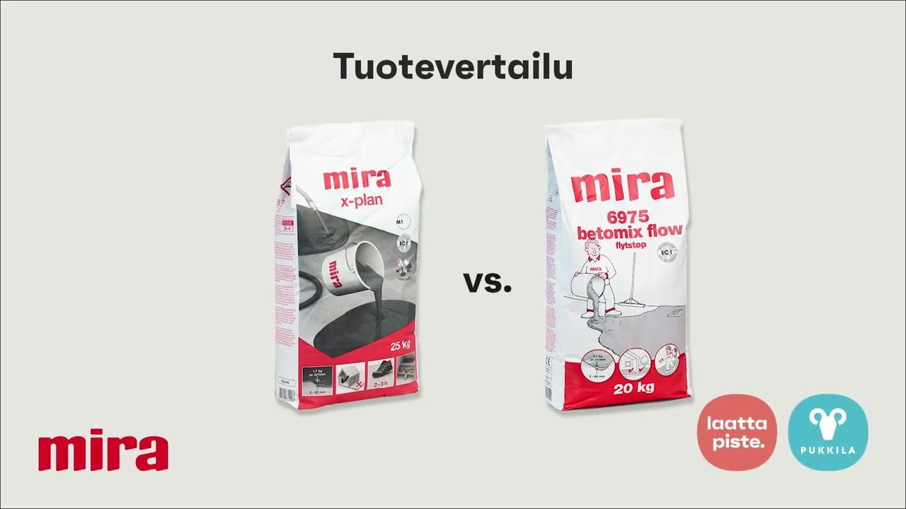 Tuotevertailu – mira x-plan vs. mira 6975 betomix flow
