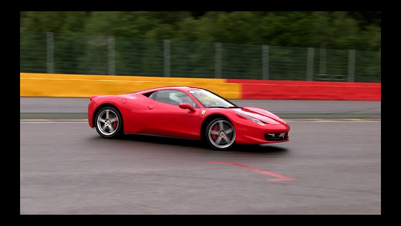 6x Red Ferrari 458 Italia Powersliding & Drifting LOUD DRIVE-BY's at Owners Days in Spa