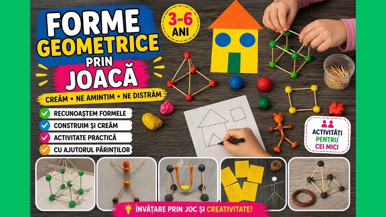 Matematica pentru cei mici. - 4/6ani Ne distrăm cu formele geometrice... -școala online-