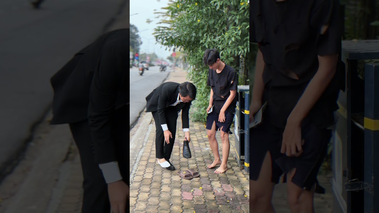 Swap shoes with homeless boy [CONDA NGUYEN] #condanguyen #kindness #goodman #hero #help #respect